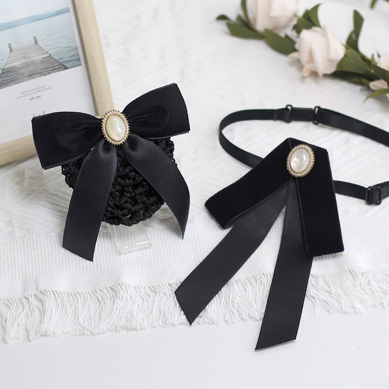 Bank Tie, Flower Hairpin, Women's Professional Suit, Flight Attendant, Hotel Bow Tie, Nurse Work Hairnet, Hotel Hair Accessory