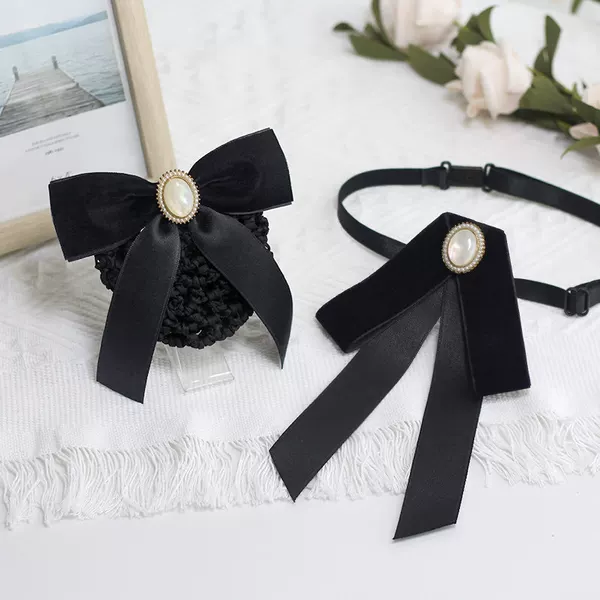 Bank Tie, Flower Hairpin, Women's Professional Suit, Flight Attendant, Hotel Bow Tie, Nurse Work Hairnet, Hotel Hair Accessory