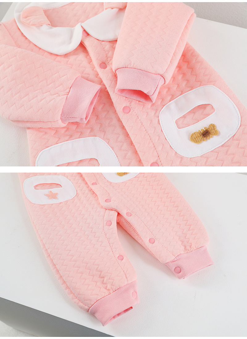 Lässig Einfarbig Bogenknoten Baumwolle Baby Strampler display picture 2