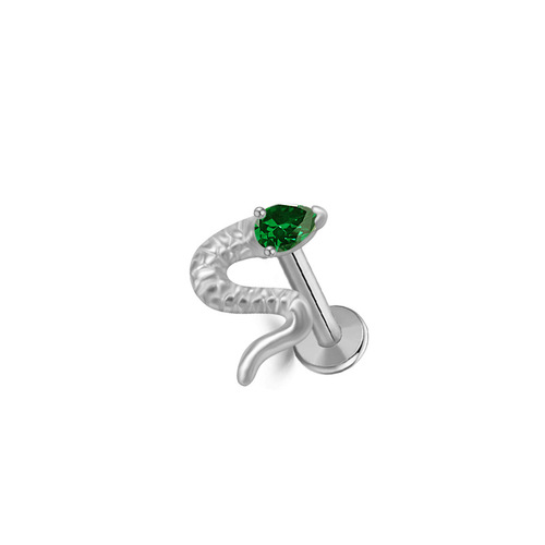 Gaibei European and American cross-border animal style lip nail lizard snake pierced lip ornament zircon flower pierced jewelry tongue nail
