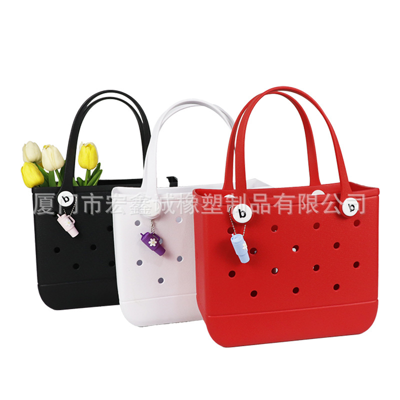 Venta caliente transfronteriza europea y americana nueva pequeña de gran capacidad impermeable linda niña niño EVA agujero agujero bolsa eva playa bolsa