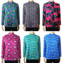 秋冬季中老年女装薄绒保暖上衣高领长袖秋衣女士打底衫地摊货源