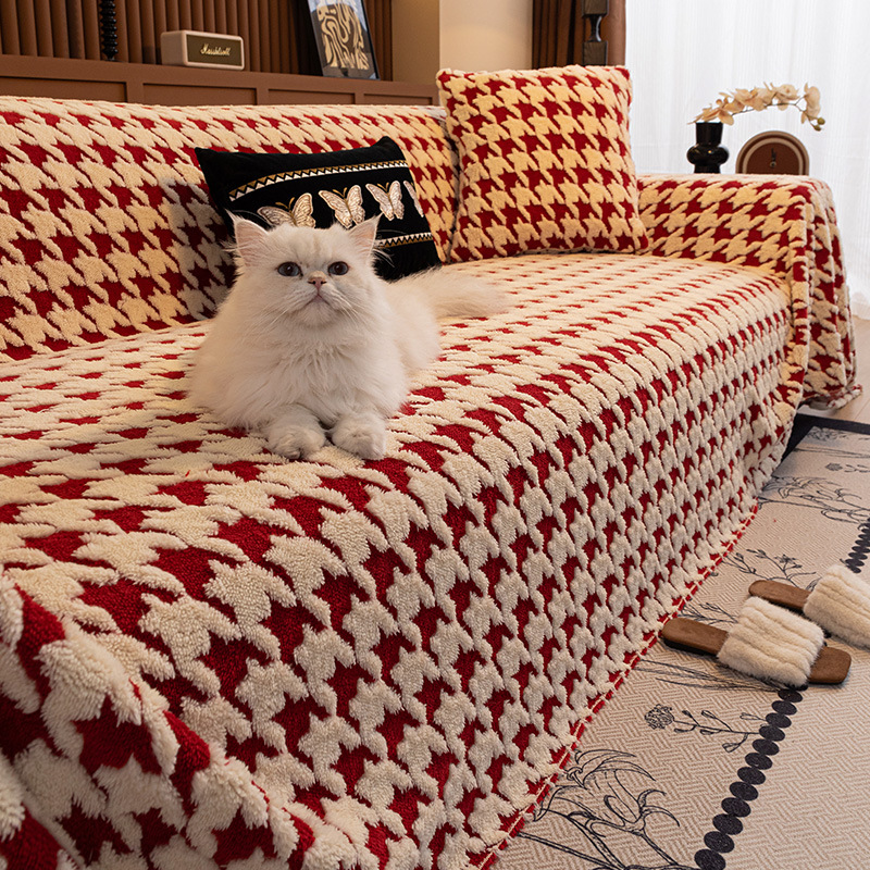 Sofá cubierta lujoso invierno de peluche de alta calidad mantas de sofá tela antideslizante toallas de sofá una manta de cubierta completa