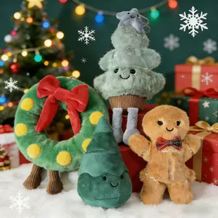 Мягкая игрушка-ёлка подвеска рождественская серия Jellycat