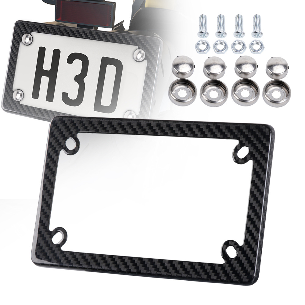 Motorcycle License Plate Frame Carbon Fiber License Plate Frame Dry Carbon Electric Vehicle Us Standard License Plate Holder Real Carbon Modification Accessories