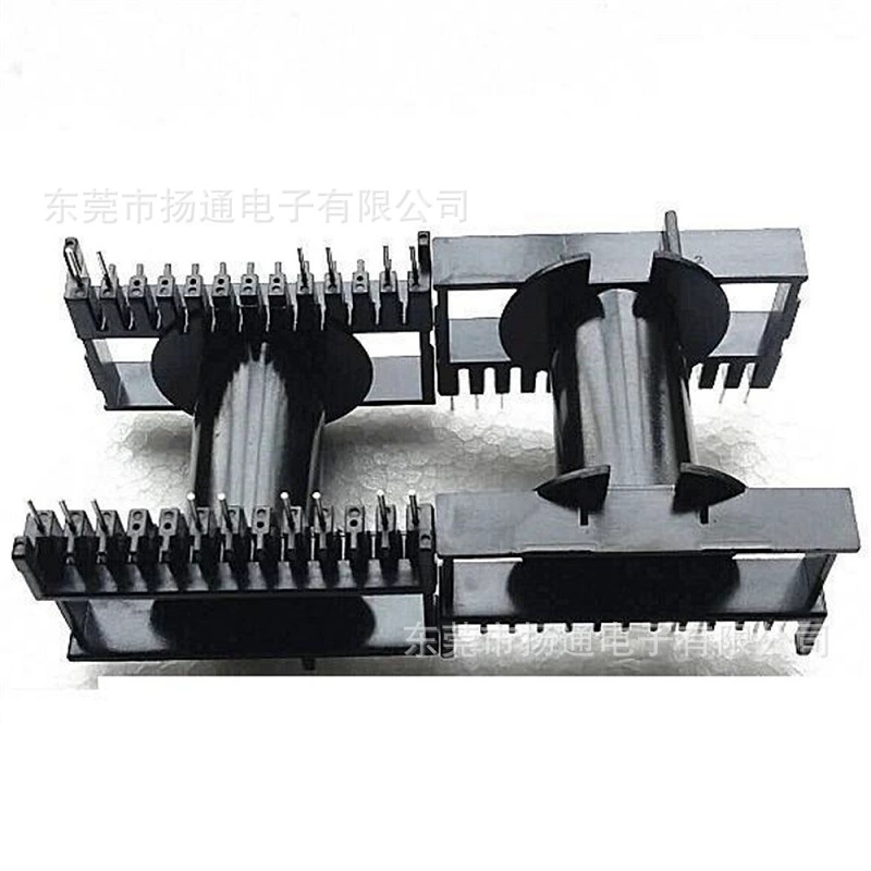 Корпус трансформатора ETD59, горизонтальный, 13+13 контактов, квадратный, стальной зажим для сердечника.