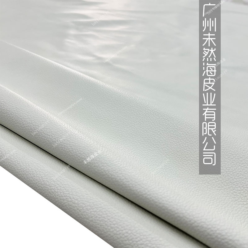 棒球服袖子用米色头层牛皮荔枝纹