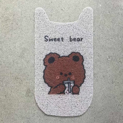 Electric vehicle foot mat – pedal mat accessories cartoon - milk-tea-bear-no-9-v30c