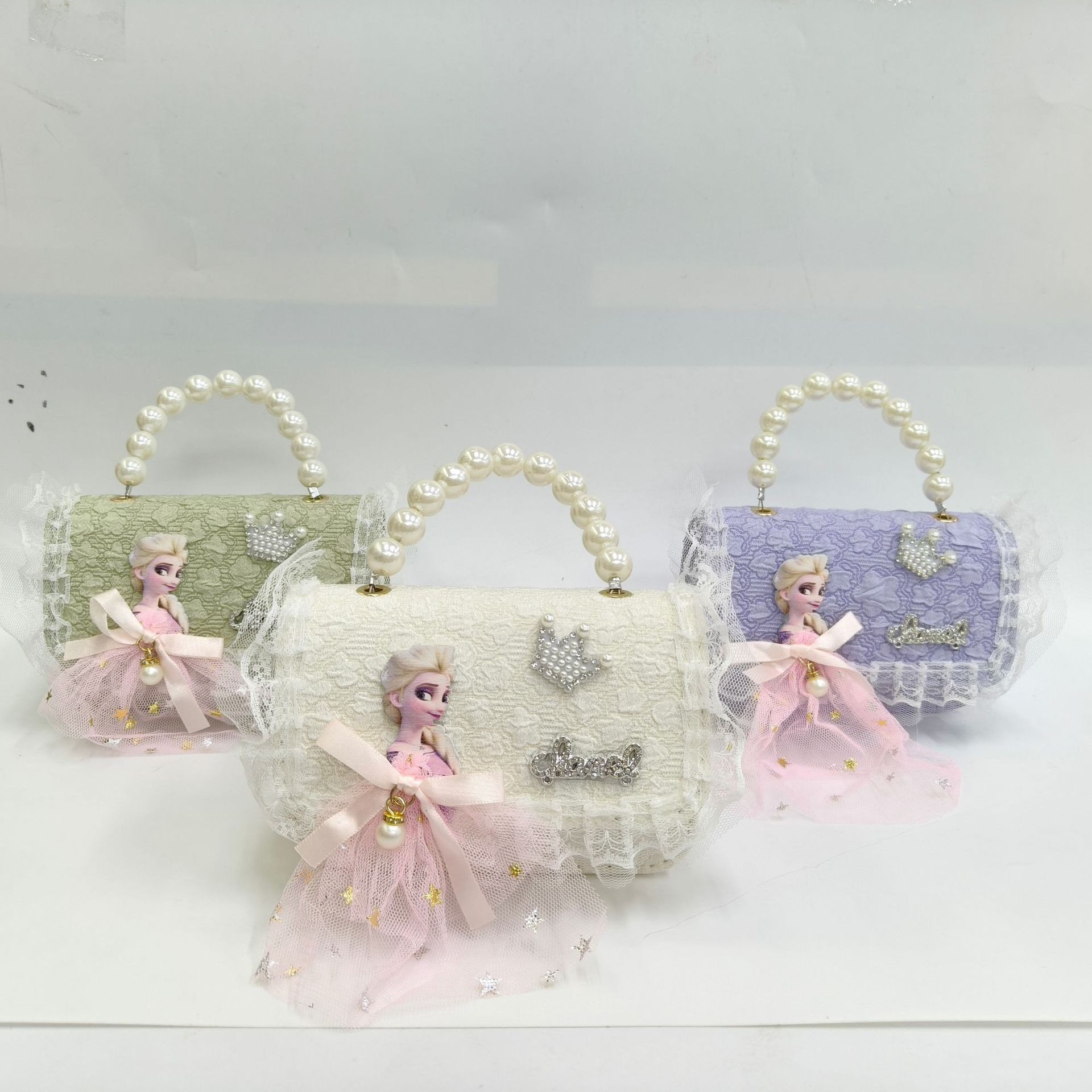 Bolso de arco para niños bolso de rosa de verano bolso de mochila para chicas bolso de princesa de perla pequeña bolsa de cambio de viento fragante