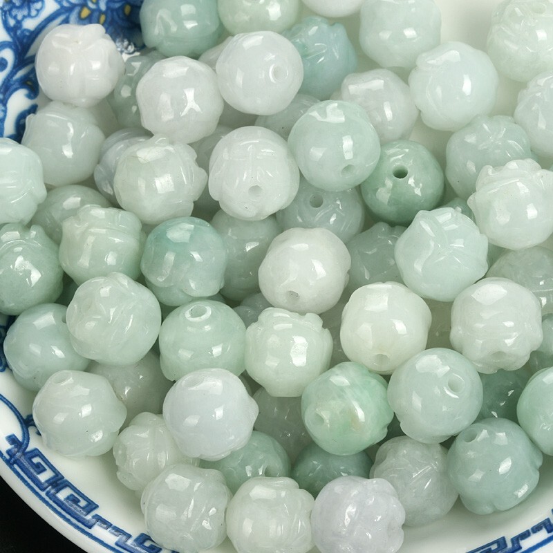 天然a品翡翠蓮バラ花散珠アクセサリーdiyネックレスブレスレット手作り玉玉玉ビーズ|undefined