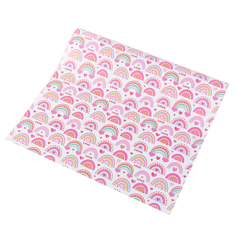 Papel de regalo para comercio exterior transfronterizo, papel de embalaje impreso para días festivos, San Valentín, Año Nuevo, venta al por mayor, estilo pintado a mano
