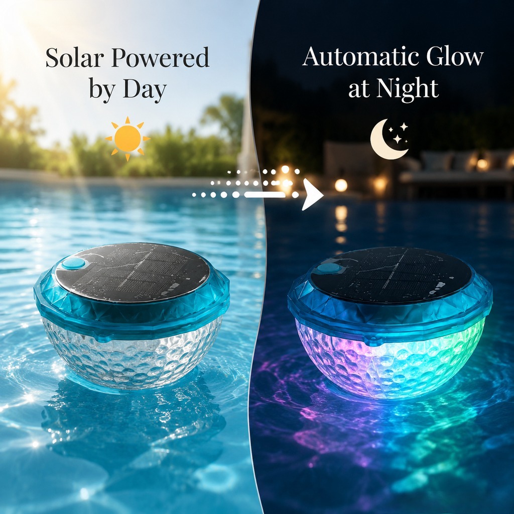 Luz flotante solar RGB colorida lámpara de proyección piscina al aire libre estanque flotante lámpara de agua ambiente de patio