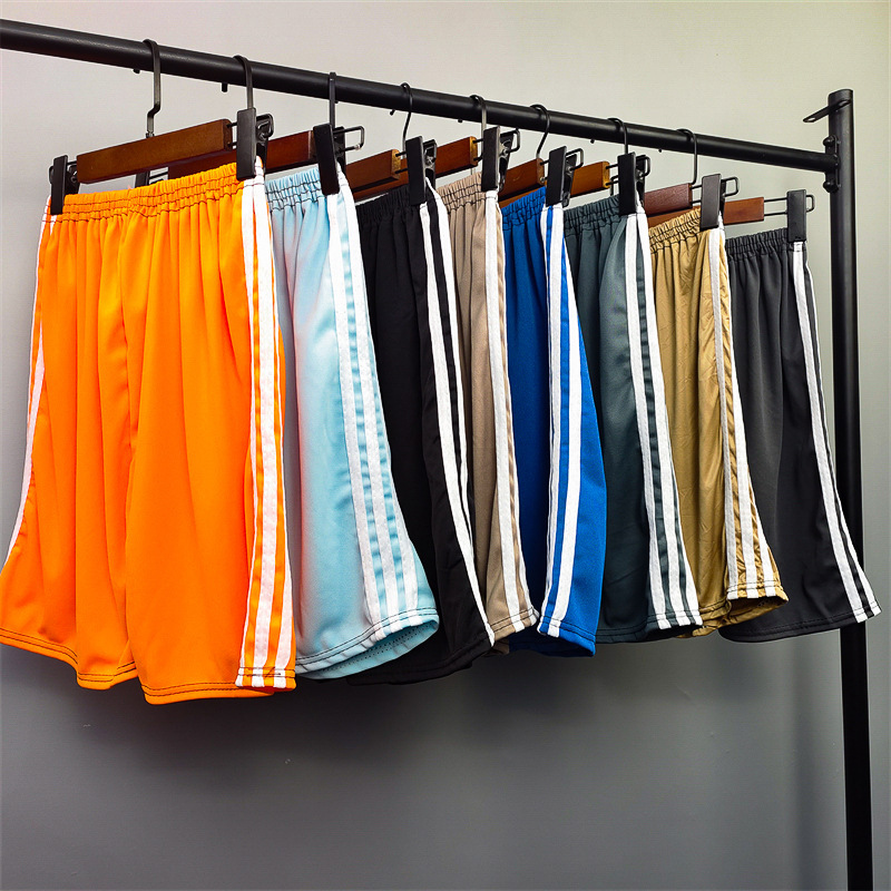 Shopee Southeast Asia Cross-Border Men's Sports Shorts African Three-Bar White Basketball Pants Men's Low-Price Beach Pants