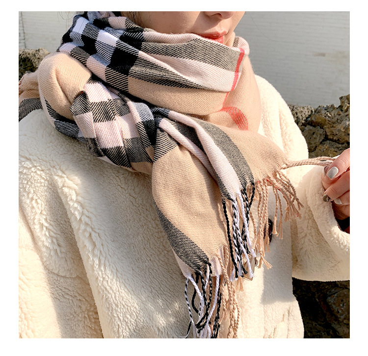 Femmes Mode  Pied-de-poule Forme De Cœur Polyester Impression Foulard display picture 1