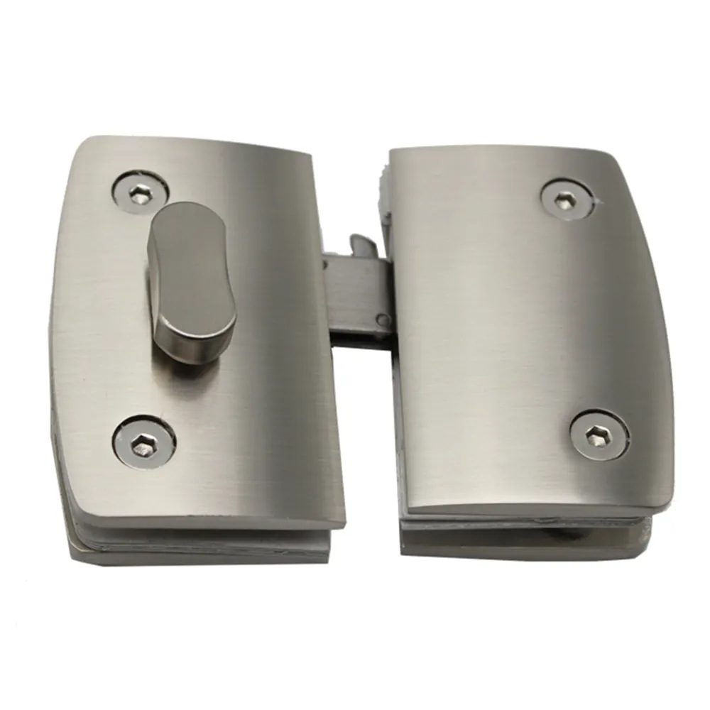 Cuadrado todo cobre rojo y verde indicador de la cerradura de la puerta de vidrio cerradura del indicador del pasador del baño cerradura de la puerta de vidrio sin marco de apertura simple y doble