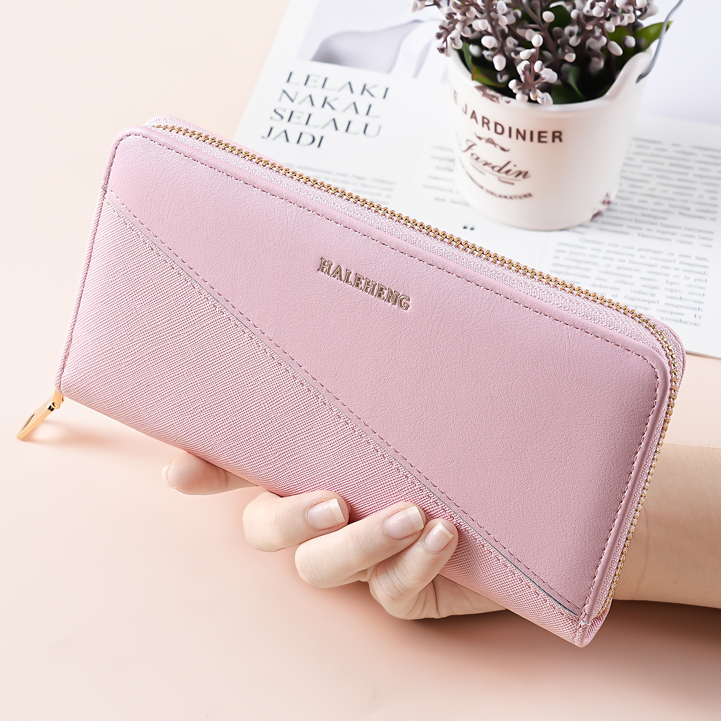 Cross-border 2026 new model women's long zipper wallet, clutch bag, large-capacity coin and phone bag, practical and versatile