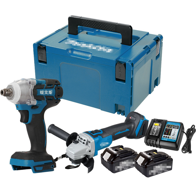 Nuevo taladro eléctrico de litio, taladro de impacto, llave, destornillador, amoladora angular, martillo eléctrico, herramienta sin escobillas, juego de herramientas de 4 piezas