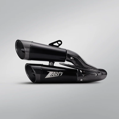Suitable for motorcycle Kawasaki ninjaZX-4R RR modified tail section domestic silencer non-destructive double exhaust pipe (Motorcycle exhaust pipe) - zx4r-monster-double-outlet-exhaust