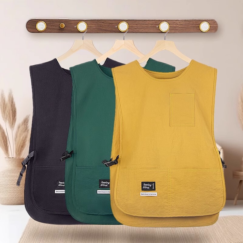 Vest Cooking Apron Waterproof Wear-resistant Home Kitchen Special Catering Work Clothes for Men and Women Universal Sleeveless Overalls