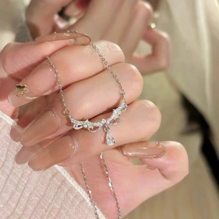 「蕾丝公主」水滴锆石项链2025女轻奢小众高级锁骨链百搭时尚颈链