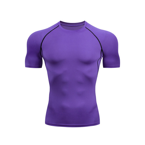 Domestic Acode Fitness Tight Abdominal Shaping Breathable Quick-Dry Training T-Shirt in Multicolor Short Sleeve