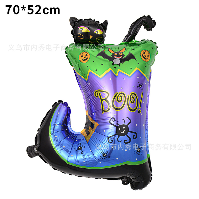 Halloween noche fiesta fantasma forma globo diseño Globo de aluminio de Halloween nuevo gran dibujos animados en forma de calabaza
