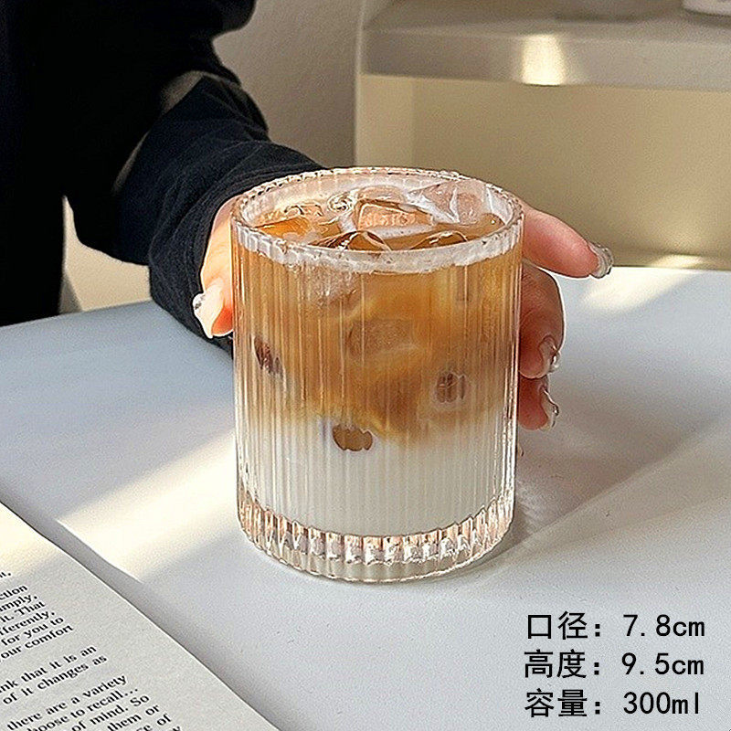 Nicho Zhongins Begonia tallado vasos de vidrio simple hielo americano taza de café latte taza de leche taza de agua casera taza de agua