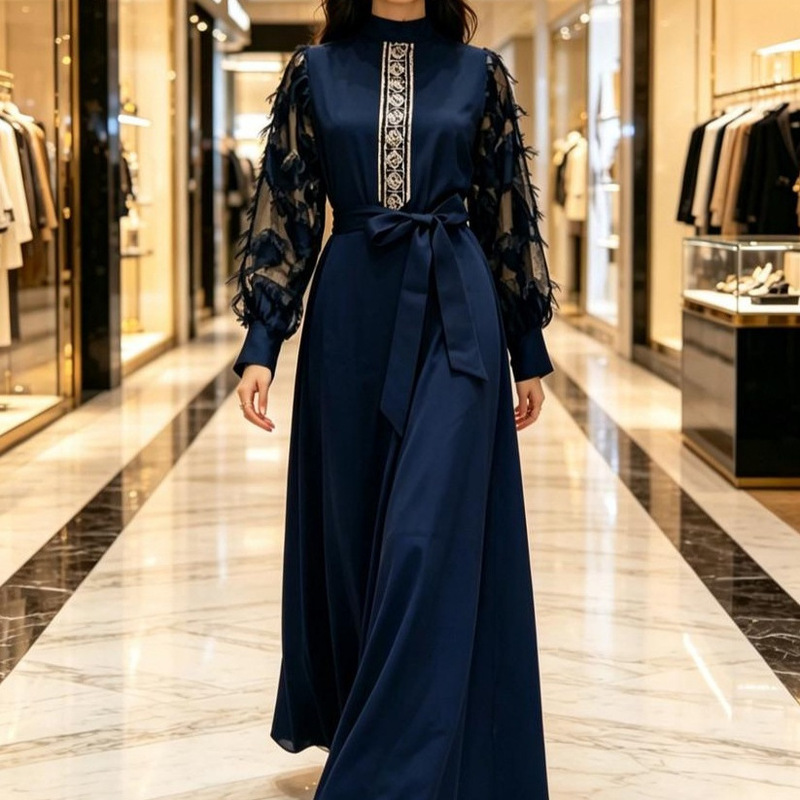 Cross-Border New Model Factory Direct Sales Turkish and Pakistani Women's Fashion Dresses and Gowns