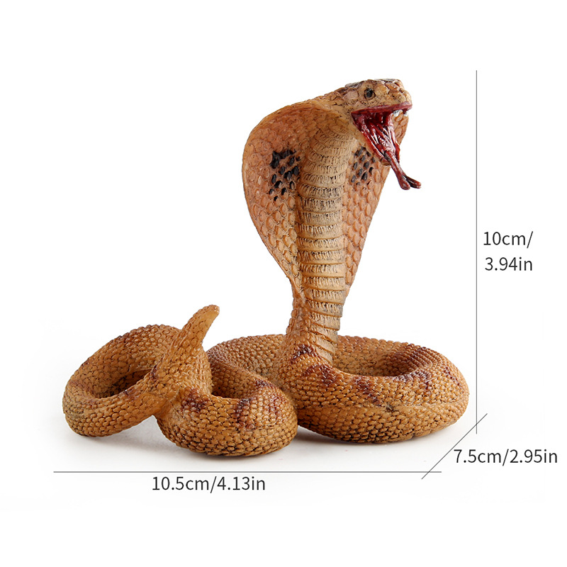 Transfronteriza simulación bosque animal serpiente modelo Cobra cinco venenoso serpiente murciélago serpiente truco decoración de escritorio adornos estáticos