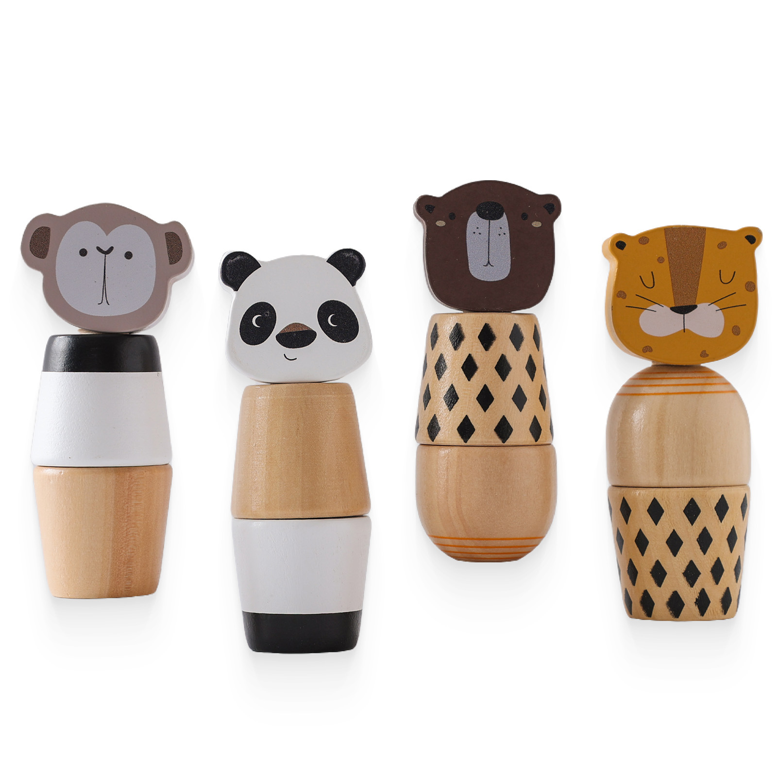 Educación temprana para bebés, juguetes de tornillo prácticos, bloques de construcción de animales de dibujos animados, juguetes combinados de tuercas giratorias ensamblados