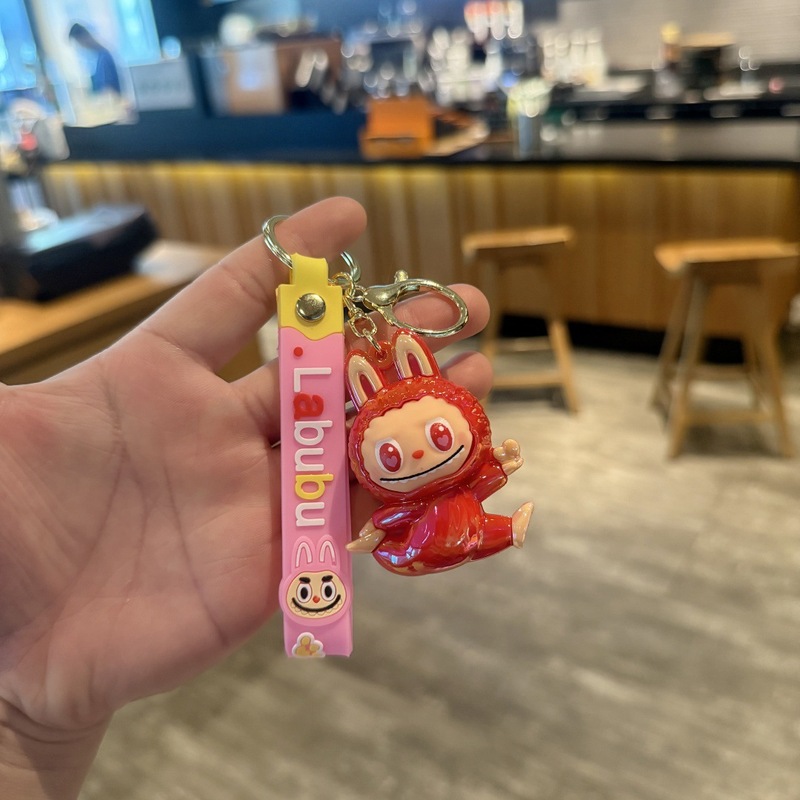 UV电镀拉布布龅牙仔钥匙扣创意公仔情侣包包挂饰小礼品汽车挂饰|undefined