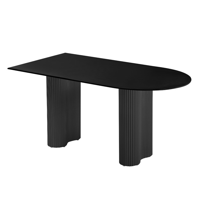 Mesa de comedor moderna y simple de tabla de roca casera estilo medieval nueva mesa de comedor casera hermosa mesa de piernas de maní