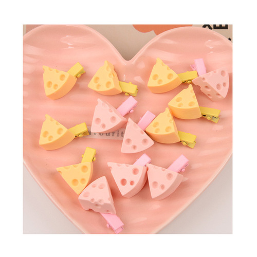 Children's small cheese hairpin side clip Korean ins sweet girly heart cute side bangs clip duckbill clip hairpin
