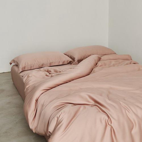 60S Lenzing Tencel Four-piece Lyocell Solid Color Summer Silky Soft Fitted Sheet Style Commercial Supermarket Same Style