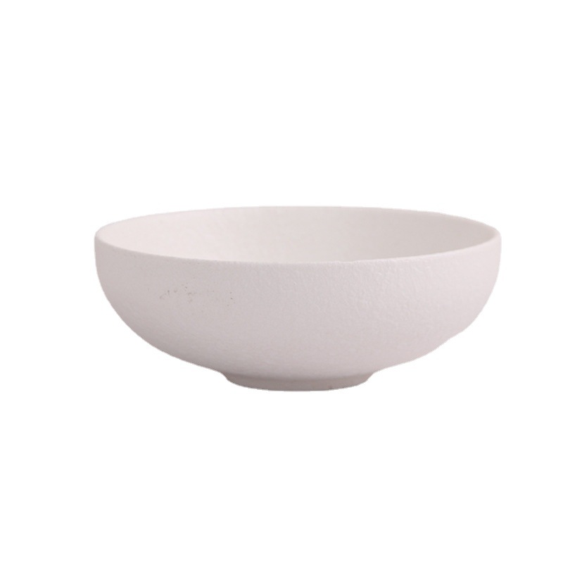 Juego de vajilla de cerámica blanca de estilo esmerilado