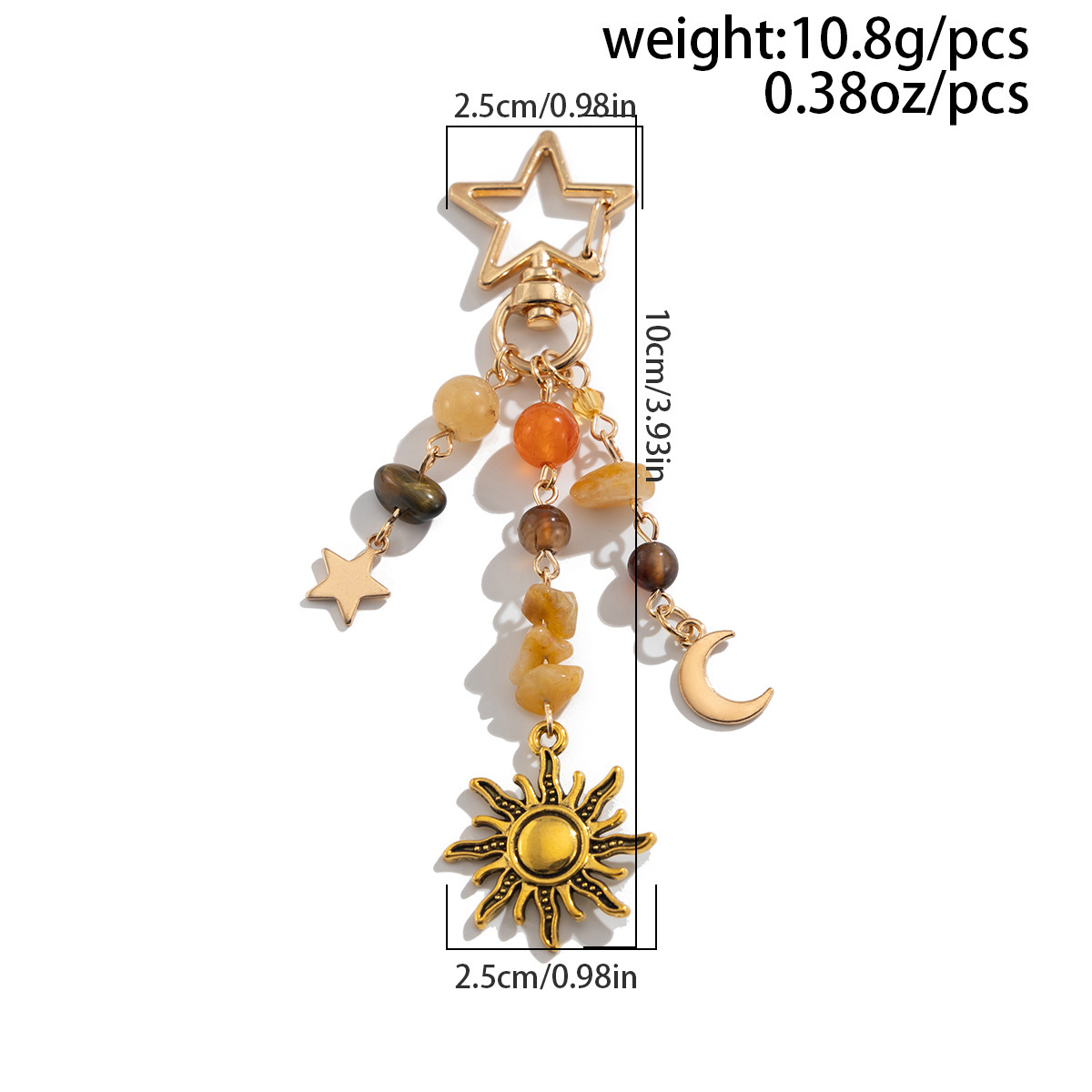 13g Weight Keychain Classification 1 Piece Quantity Holiday, Banquet, Selfie Occasion Glass, Zinc alloy Material Sun, Moon Pattern Unisex Gender Pastoral Style Pastoral Sun Moon Glass Zinc Alloy Unisex Keychain 无
