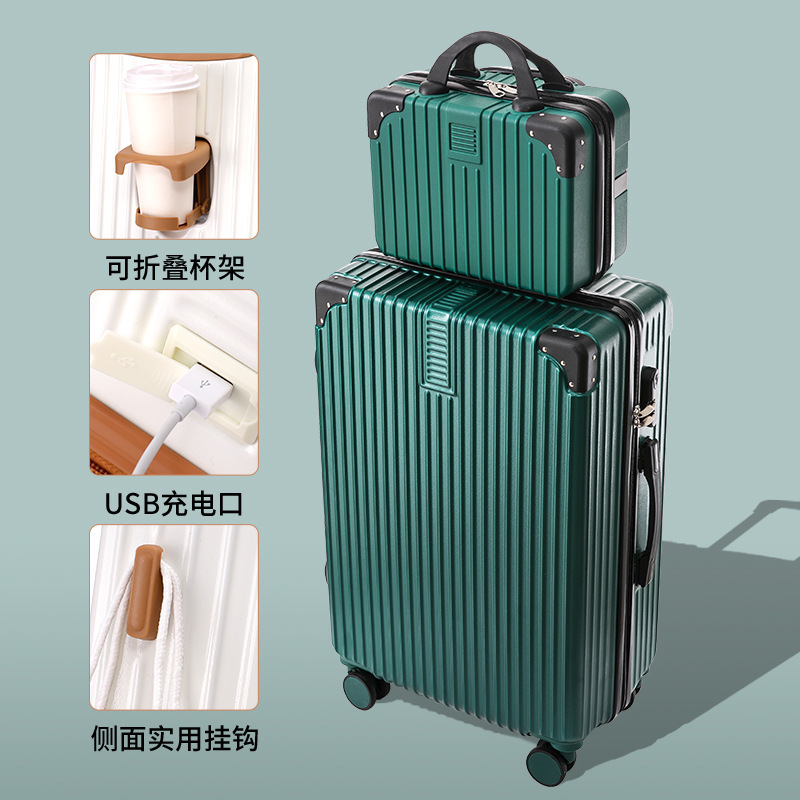 Equipaje femenino redins retro pequeño maleta de viaje universal rueda contraseña caja de cuero 26 pulgadas resistente y duradero