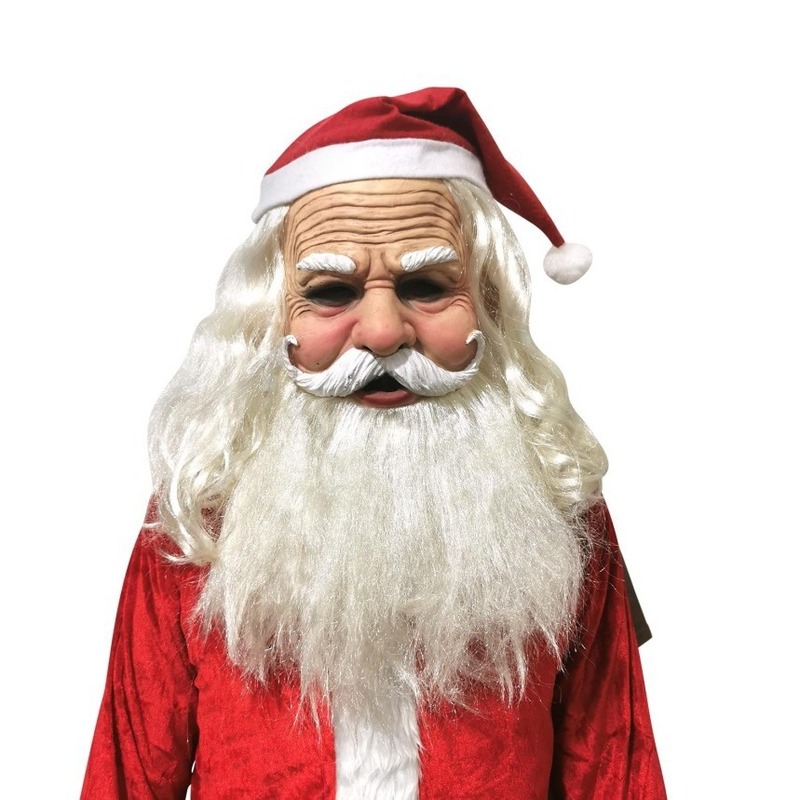 起爆クリスマス白ひげ老人マスククリスマスパーティーのコスプレ服装道具サンタクロース頭カバー|undefined