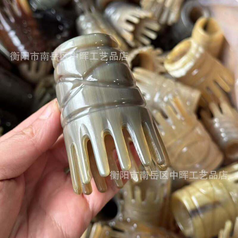 ヤク角円筒洗髪櫛頭部経絡波紋マッサージ家庭用頭皮櫛男女共通洗髪ブラシ|undefined