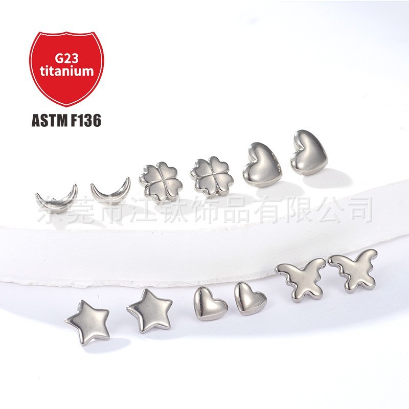 Pointed titanium steel lip stud product view