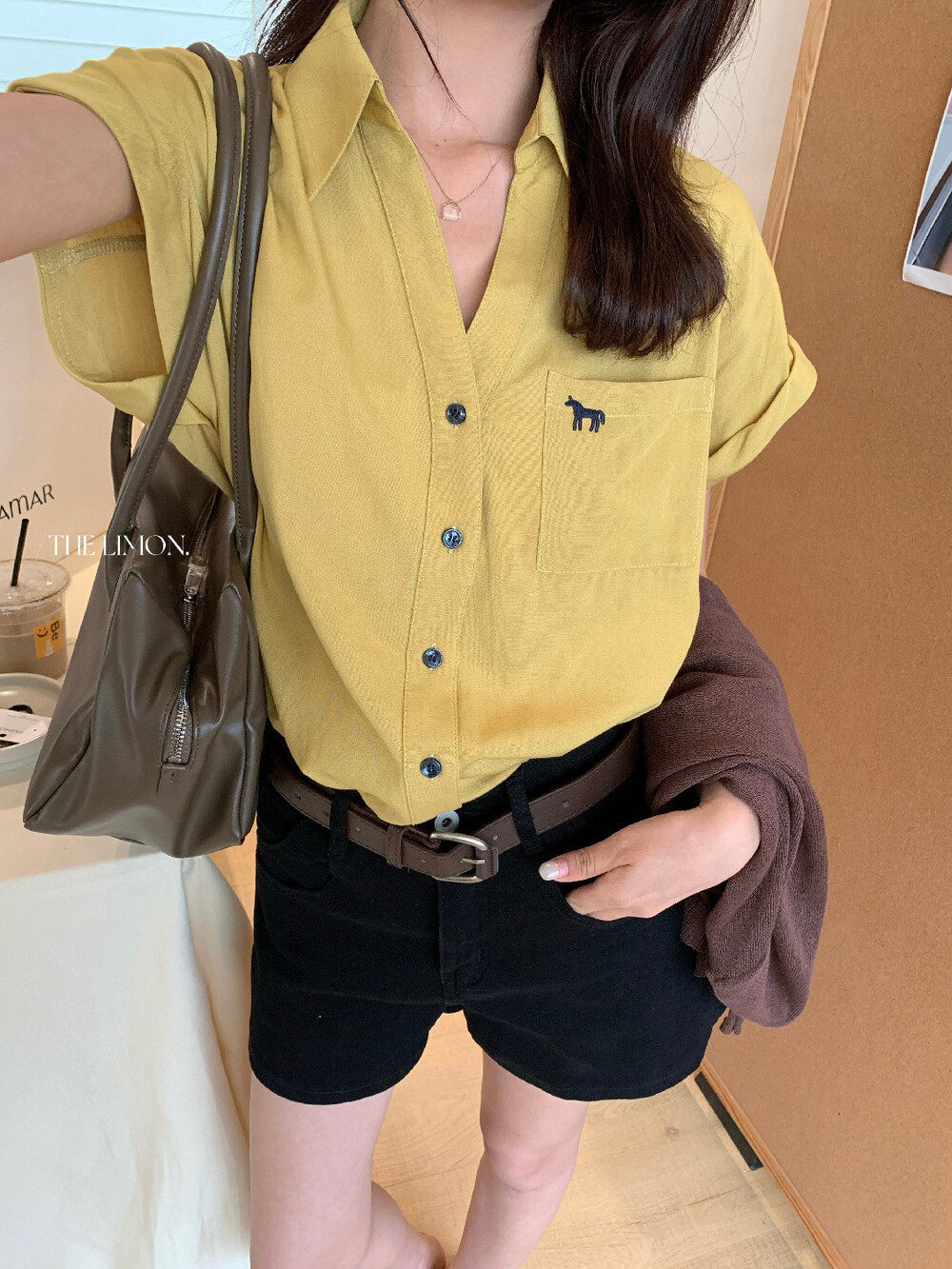 Quần short jean nữ lưng cao thiết kế hai túi phong cách trẻ trung — màu đen, Cao bồi xanh, trắng ngà, Xanh lá cây nhạtcolor chi tiết 31