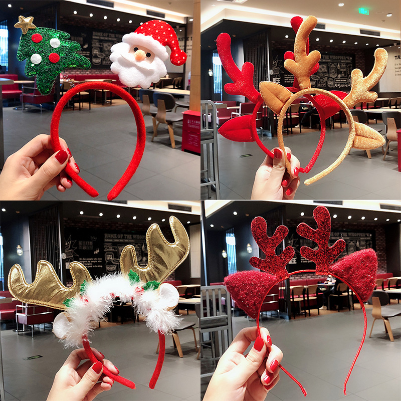 Christmas red headband for elderly