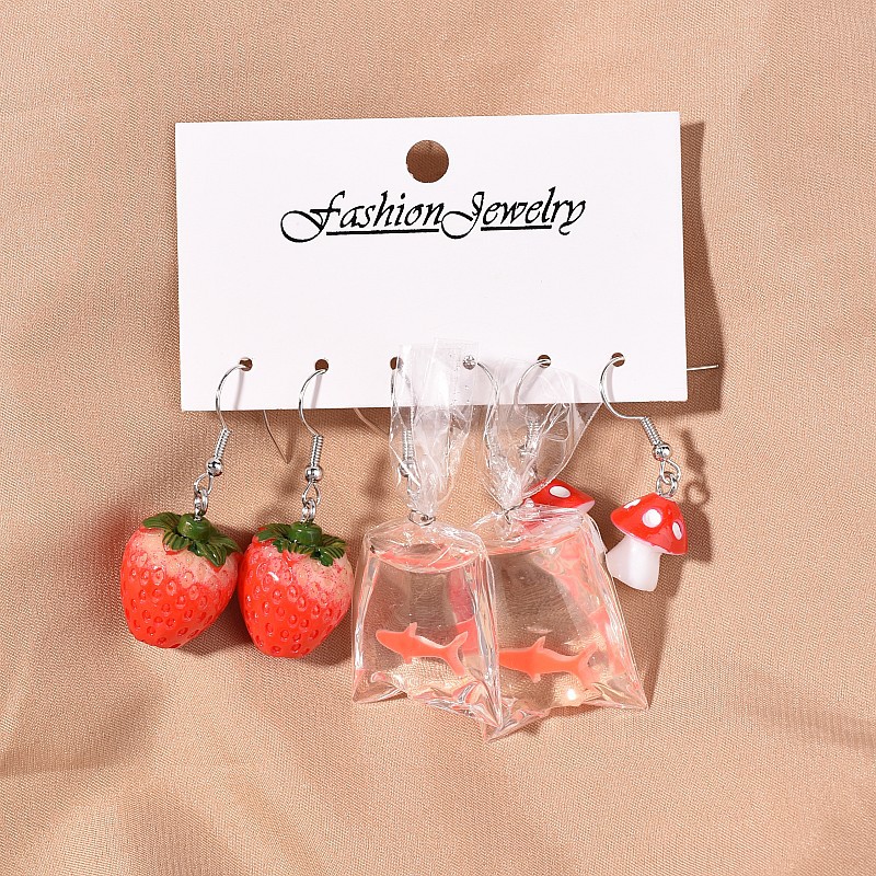 24g Weight Drop Earrings Classification 1 Set Quantity 1 Set Simple Style Fruit Enamel Arylic Drop Earrings