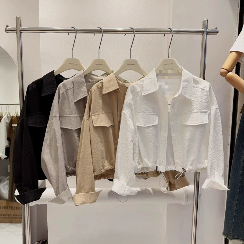 YS8 Корея Dongdaemun, повседневная рабочая одежда, стильная тонкая куртка, топ, миниатюрная короткая модная рубашка, верхняя одежда