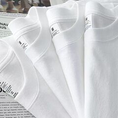 品質重ポンド230g純色半袖女性シャツ純白tシャツ精練綿tee男半袖内掛け幅松夏