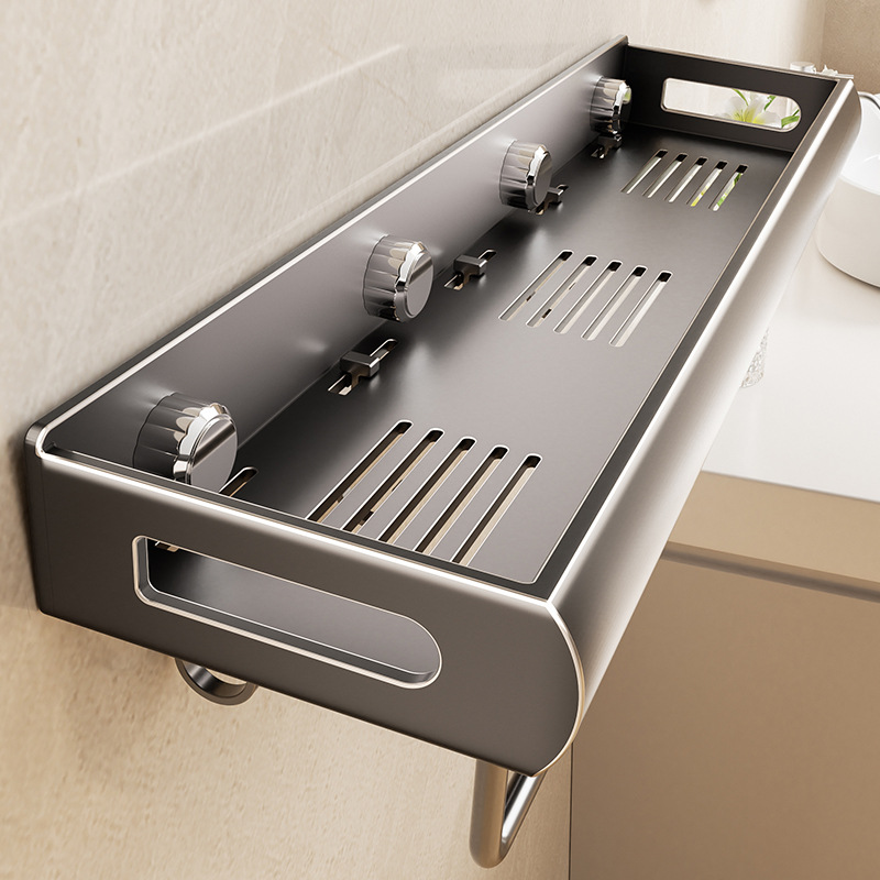 Bathroom Invisible Storage Rack, Bathroom Punch-Free Wall-Mounted Artifact Washbasin Toiletries Storage Rack