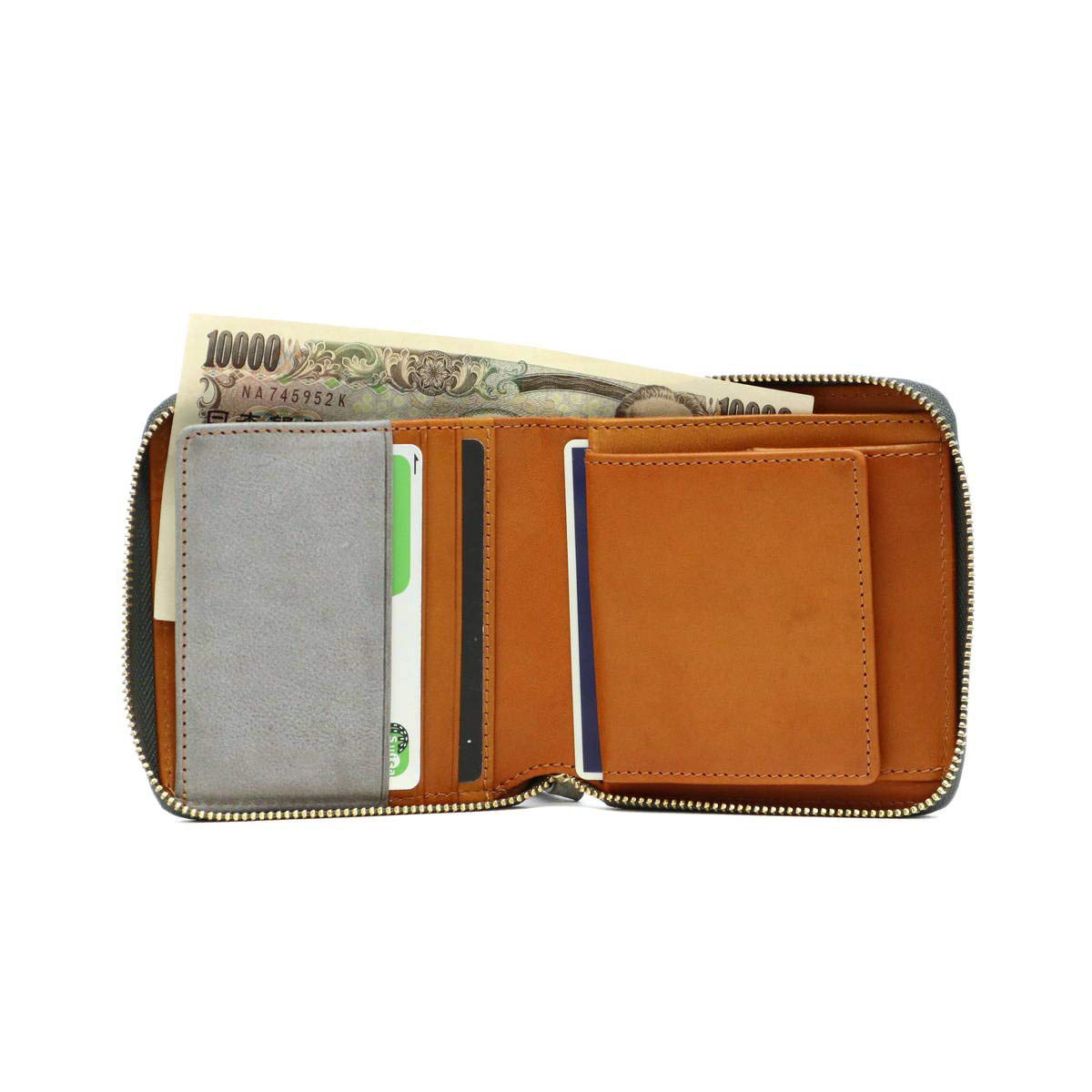 Japanese leather short retro wallet with zipper