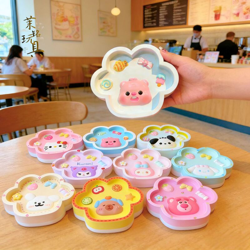 Xiaohongshu's New Aromatherapy Plaster Doll Cat Paw Storage Tray, Cute Girl Figurine Ornament, Children's DIY Coloring