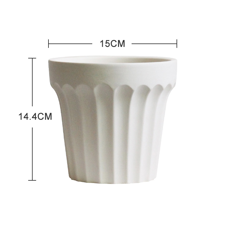 Estilo coreano creativo ins Escritorio de cerámica maceta orquídea Internet celebridad Begonia olla conjunto transpirable verde maceta