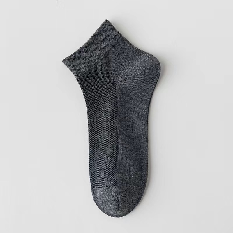 Socks Men's Short Socks Deodorant Sweat Absorbing Boat Socks Spring and Autumn Pure Cotton Sports Socks Men's Mid-Short Tube Socks Solid Color